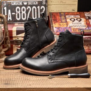 6979c7bf-dc6b-497b-9838-9b01d3842594 Men's Genuine Leather Martin Boots - British Style High-Top Leather Boots Handmade Vintage Cowhide Work Boots Ankle Boots Fashion