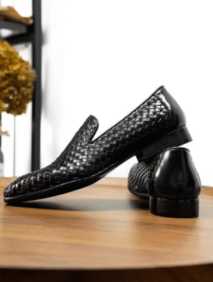 wechat_2025-09-25_222201_725 Men's Artisan Woven Leather Loafers - Handbraided Business Casual Slip-Ons (Breathable & Lightweight)