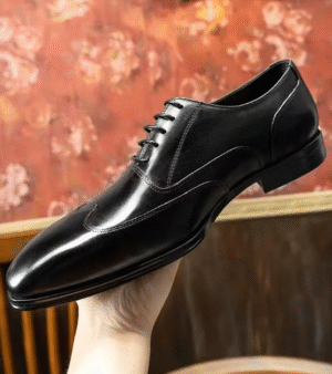 Korean Fashion Men's Oxfords - Modern Square Toe Brogue Dress Shoes for Business Casual (复制) - Brown, 40